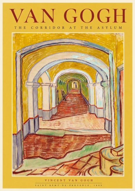 Van Gogh The Corridor at the Asylum No1 - Plakat