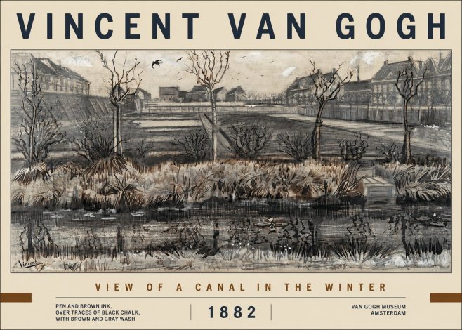 Van Gogh View of a Canal in the Winter No2 - Plakat