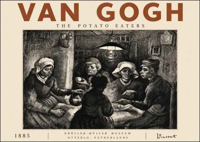 Van Gogh The Potato Eaters No4 - Plakat