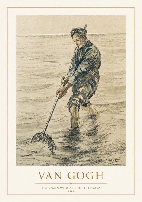 Van Gogh Fisherman with Net No2 - Plakat