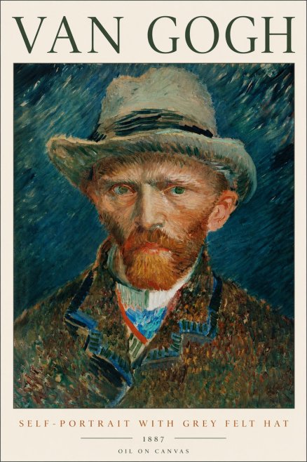 Van Gogh Self-portrait with Grey Felt Hat I No2 - Plakat