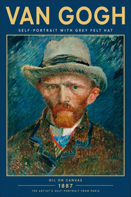Van Gogh Self-portrait with Grey Felt Hat No5 - Plakat