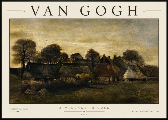 Van Gogh A Village in Dusk No6 - Plakat