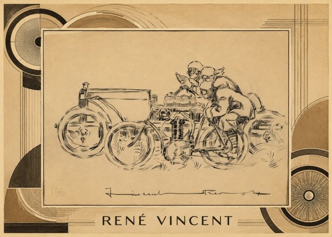 René Vincent Course Automobile No3 - Plakat