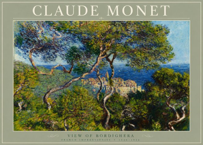 Monet View of Bordighera No5 - Plakat