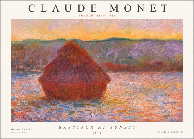 Monet Haystack at Sunset, 1891 No5 - Plakat