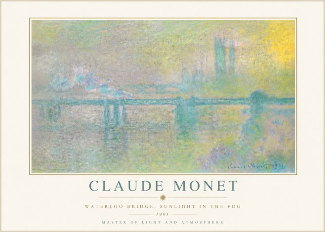 Monet Waterloo Bridge, Sunlight in the Fog II No5 - Plakat