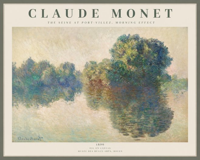 Monet The Seine at Port-villez, Morning Effect No2 - Plakat