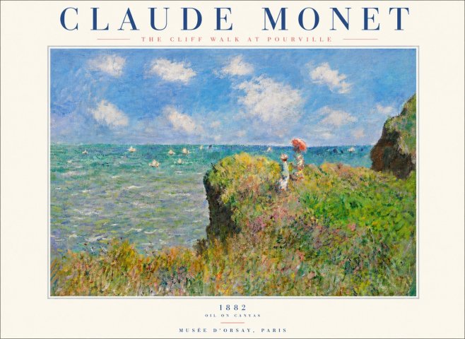 Monet The Cliff Walk at Pourville No5 - Plakat