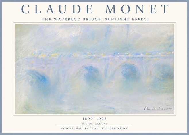Monet The Waterloo Bridge, Sunlight Effect No5 - Plakat