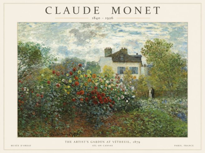 Monet The Artist's Garden at Vétheuil, 1879 No1 - Plakat