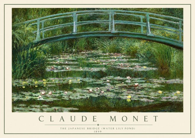 Monet The Japanese Bridge (Water Lily Pond) No5 - Plakat