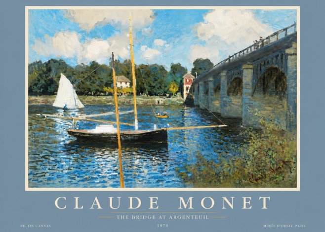 Monet The Bridge at Argenteuil I No2 - Plakat