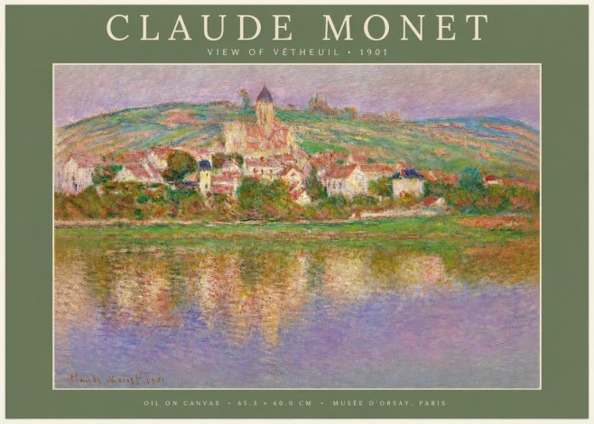 Monet View of Vétheuil I No3 - Plakat