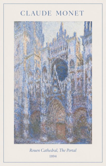 Monet Rouen Cathedral, the Portal No1 - Plakat