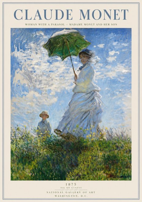 Monet Woman with a Parasol – Madame Monet and Her Son No4 - Plakat