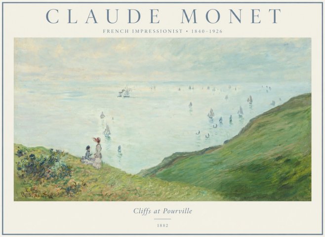 Monet Cliffs at Pourville I No1 - Plakat