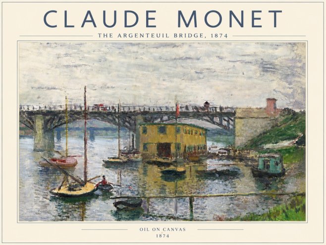 Monet The Argenteuil Bridge No6 - Plakat