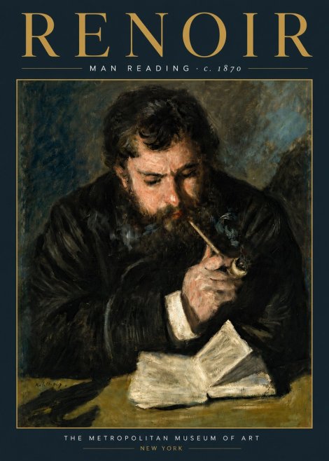 Renoir Man Reading No5 - Plakat