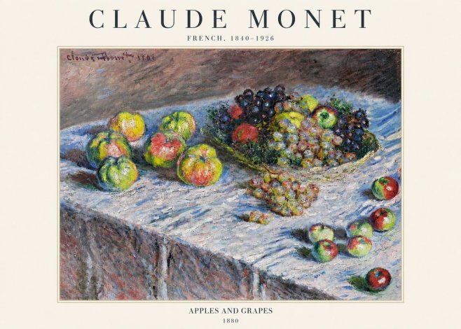 Monet Apples and Grapes No3 - Plakat
