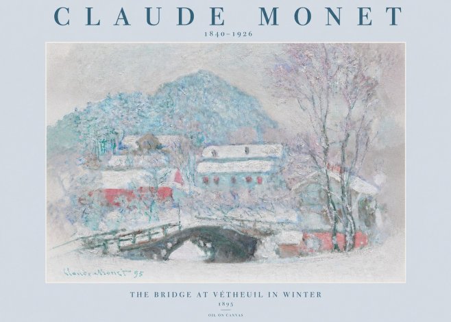 Monet The Bridge at Vétheuil in Winter No2 - Plakat