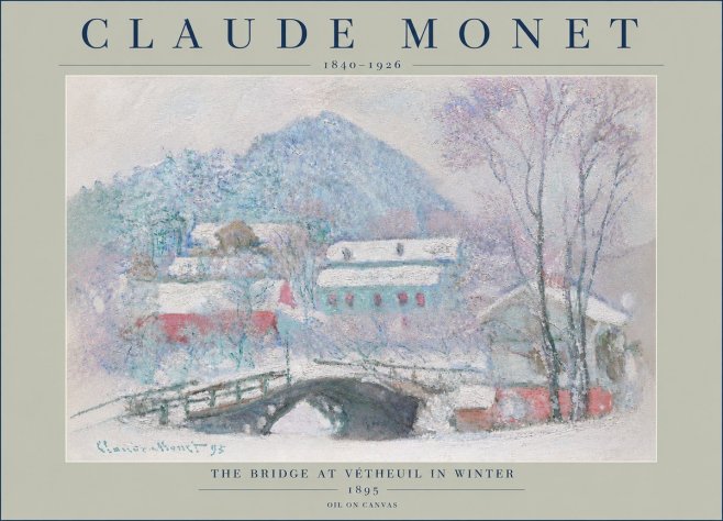 Monet The Bridge at Vétheuil in Winter No4 - Plakat