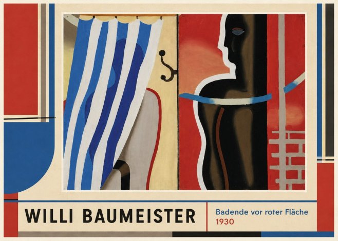 Willi Baumeister Badende Vor Roter Fläche No1 - Plakat