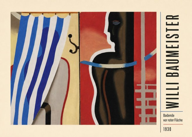 Willi Baumeister Badende Vor Roter Fläche No2 - Plakat