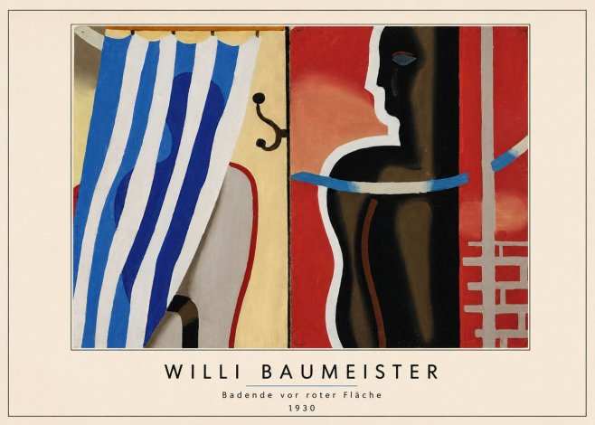 Willi Baumeister Badende Vor Roter Fläche No3 - Plakat