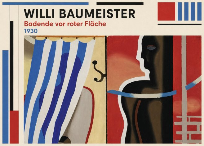 Willi Baumeister Badende Vor Roter Fläche No4 - Plakat