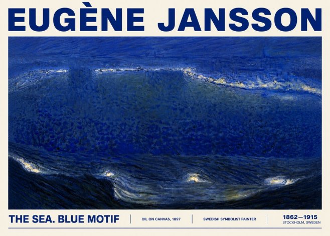 Eugène Jansson The Sea. Blue Motif No5 - Plakat