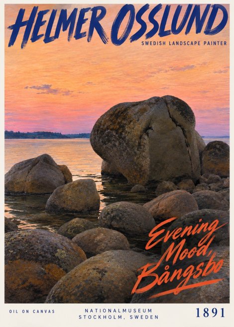 Helmer Osslund Evening Mood, Bångsbo - 1891 No2 - Plakat