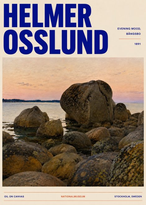 Helmer Osslund Evening Mood, Bångsbo - 1891 No5 - Plakat