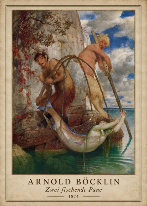 Arnold Böcklin Zwei Fischende Pane No1 - Plakat