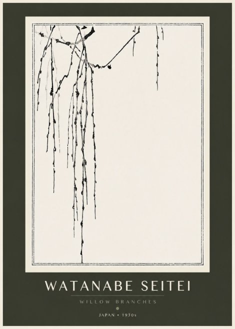 Watanabe Seitei Willow Branches I No4 - Plakat