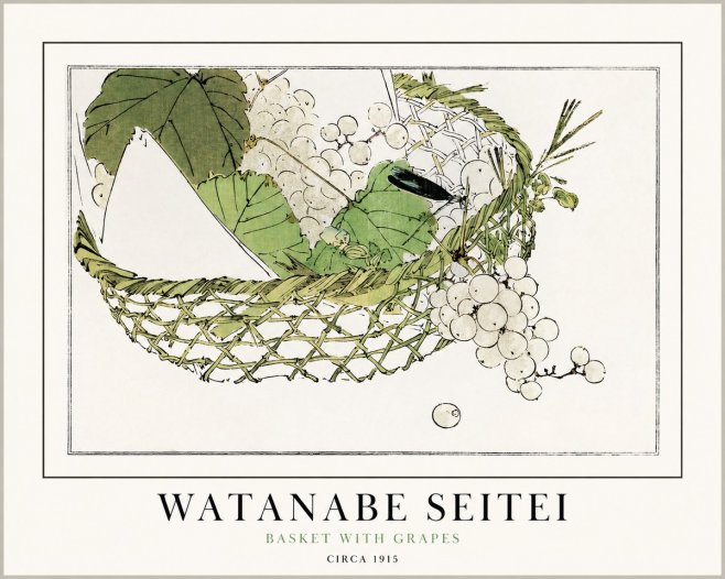 Watanabe Seitei Basket with Grapes No1 - Plakat