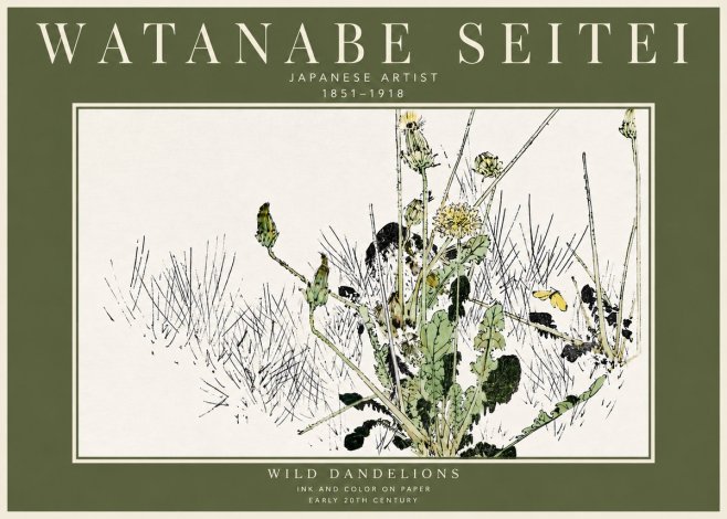 Watanabe Seitei Wild Dandelions No4 - Plakat