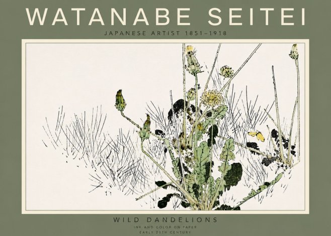Watanabe Seitei Wild Dandelions No5 - Plakat