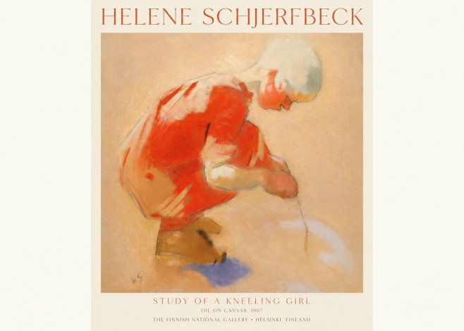 Helene Schjerfbeck Study of a Kneeling Girl No1 - Plakat
