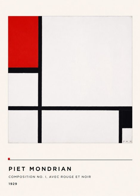 Piet Mondrian Composition No. I, Avec Rouge Et Noir No4 - Plakat