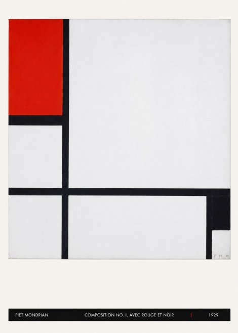 Piet Mondrian Composition No. I, Avec Rouge Et Noir No5 - Plakat