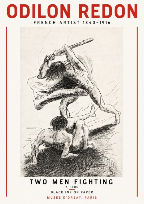 Odilon Redon Two Men Fighting No5 - Plakat