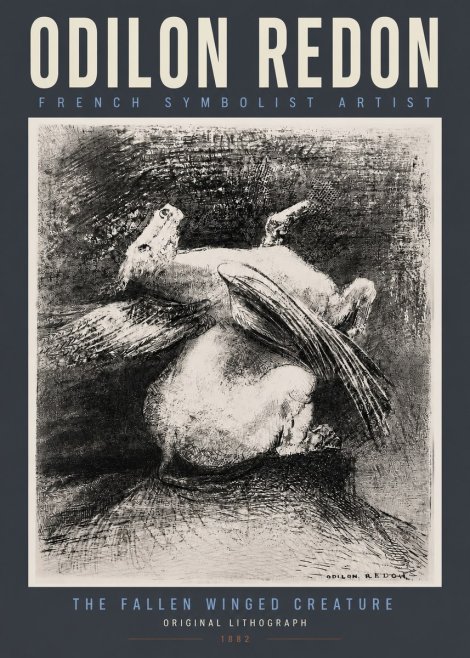 Odilon Redon The Fallen Winged Creature No2 - Plakat
