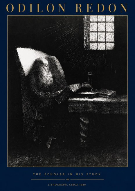 Odilon Redon The Scholar in His Study No2 - Plakat