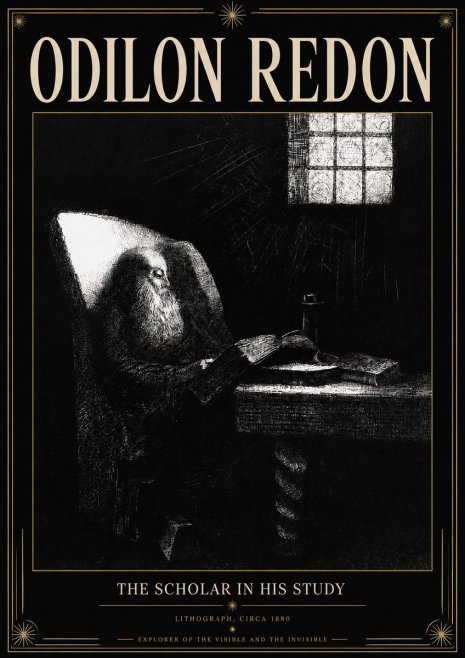 Odilon Redon The Scholar in His Study No3 - Plakat