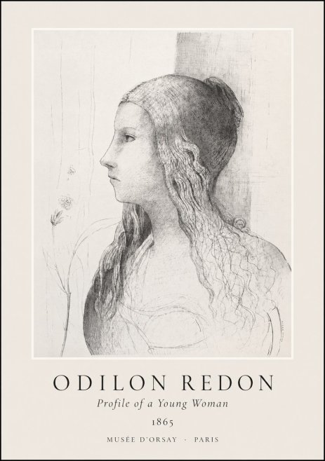 Odilon Redon Profile of a Young Woman No1 - Plakat