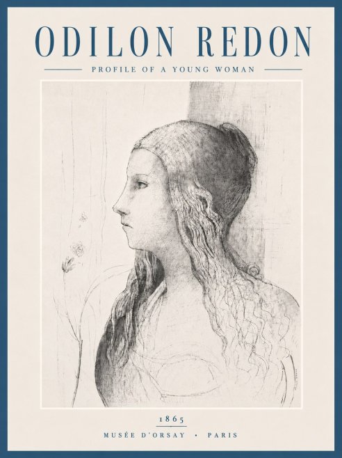 Odilon Redon Profile of a Young Woman No6 - Plakat