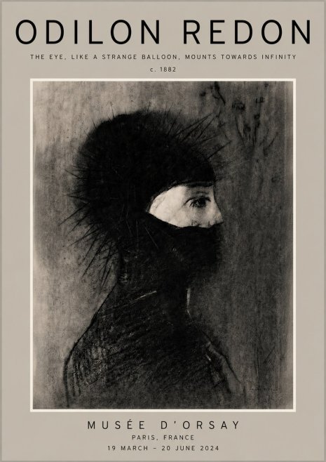 Odilon Redon The Eye, Like a Strange Balloon, Mounts Towards Infinity No4 - Plakat