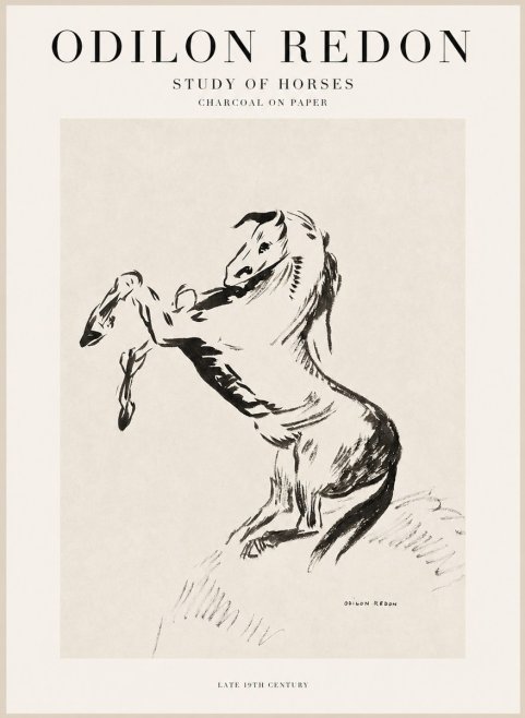 Odilon Redon Study of Horses No1 - Plakat