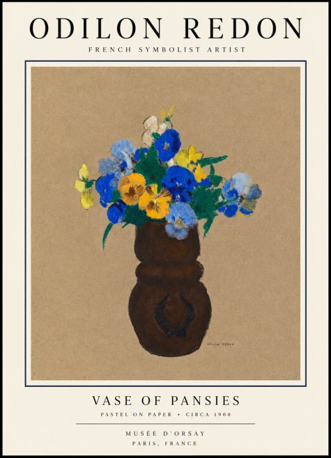 Odilon Redon Vase of Pansies No3 - Plakat